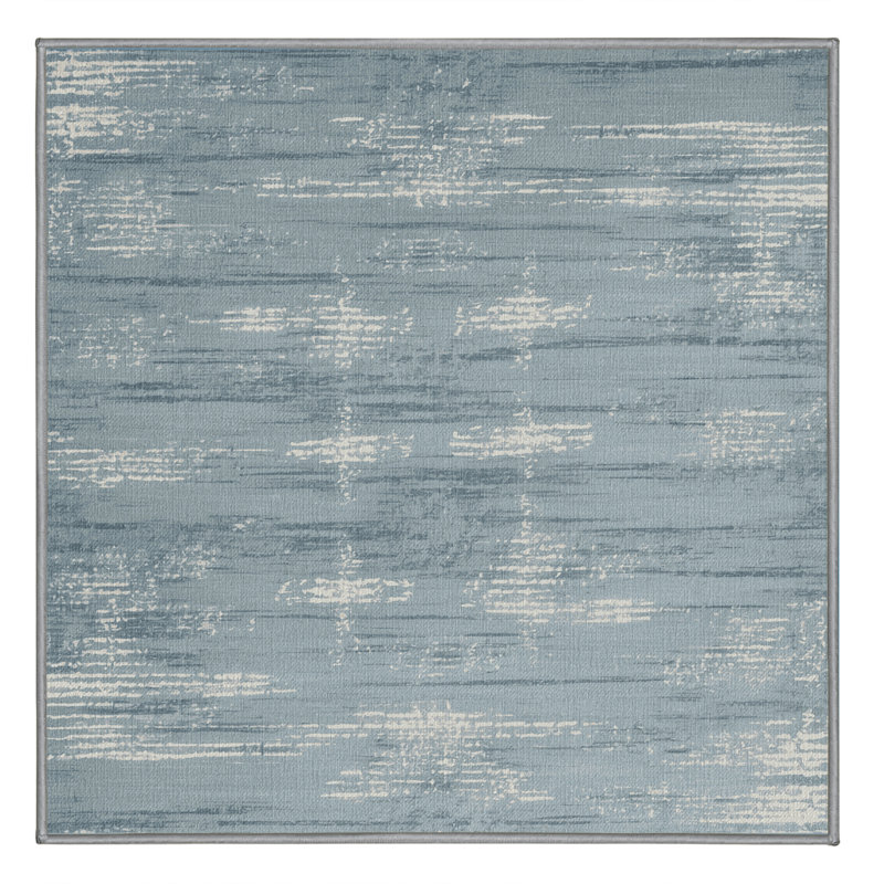 Machine Washable Abstract Grey Area Rug, Square 5'
