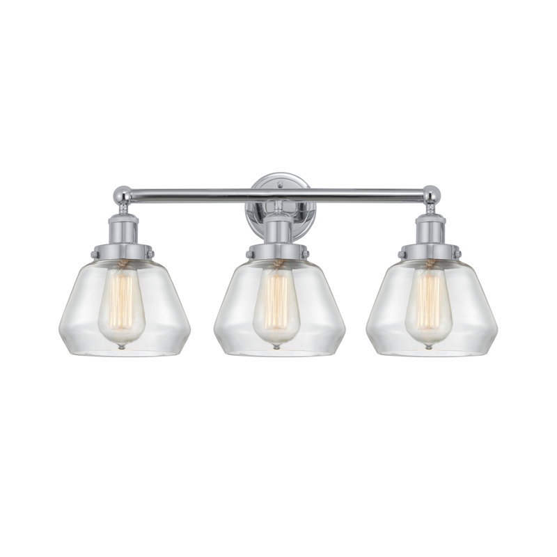 Éclairage de salle de bain à 3 lumières à intensité variable Rivka, Transparent, Chrome poli