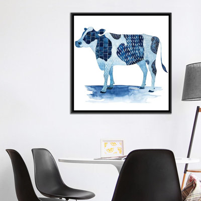 " Cobalt Farm Animals I " by Grace Popp