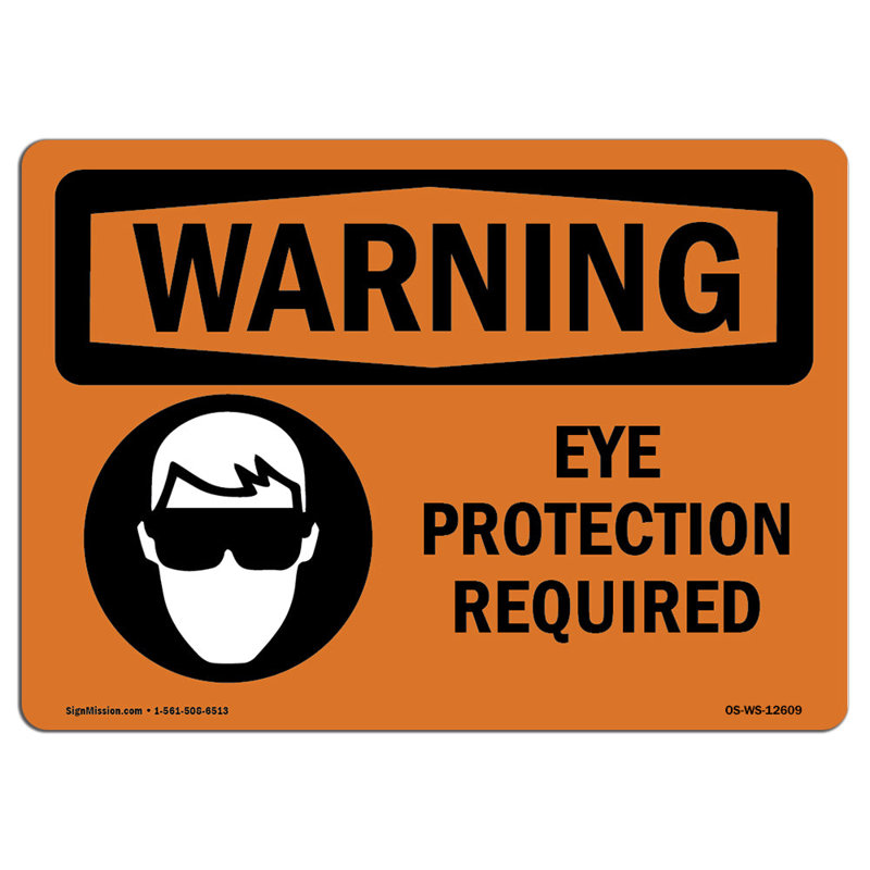 Panneau de protection oculaire requis en aluminium 12 x 18, H 18 po x l 24 po x P 0,1 po