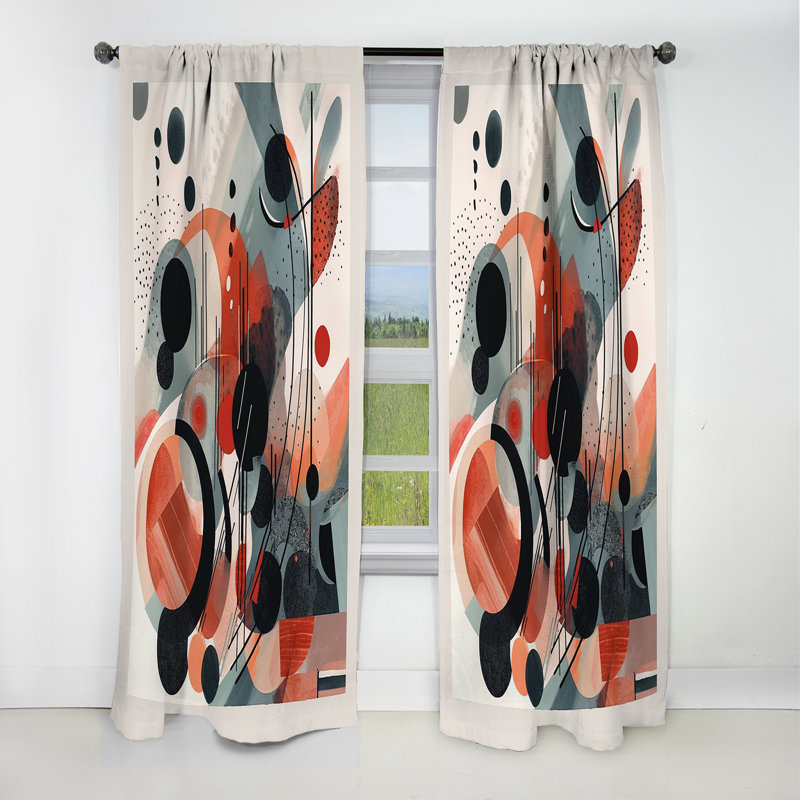 Wiggins - Rideau occultant abstrait minimalisme - 1 panneau, L 52 po x L 95 po