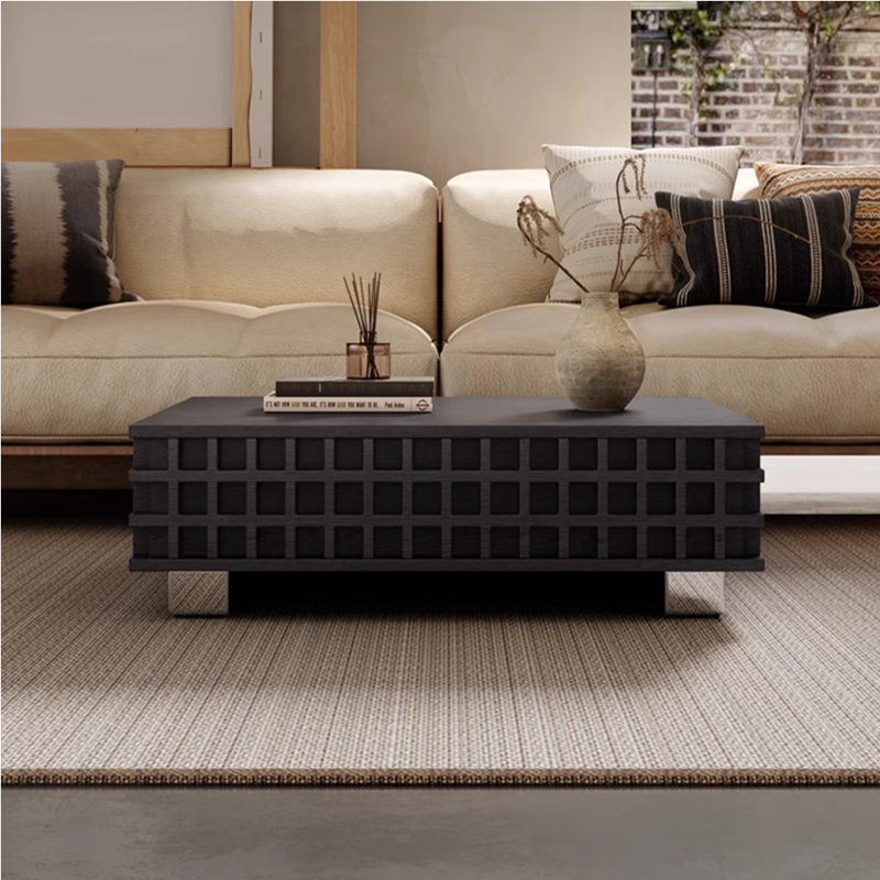 Medieval-style solid wood coffee table