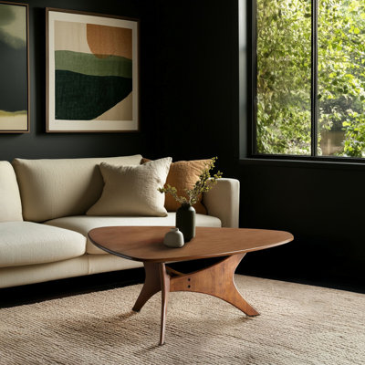 Fresca 17.2'' H Mid Century Modern Triangular Coffee Table, Pecan