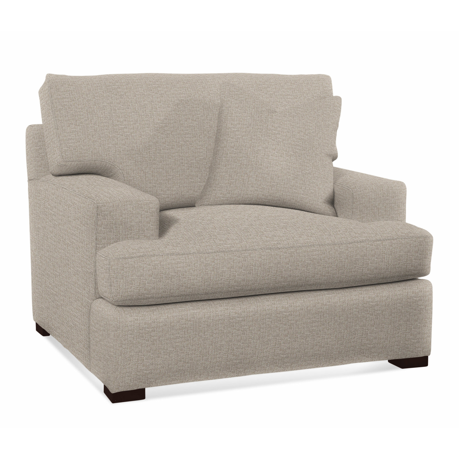 Cambria Upholstered Accent Chair, Java Finish, Beige Performance Fabric; 0851-73