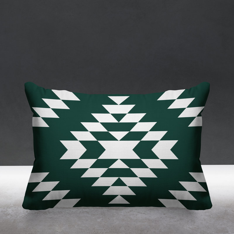 Coussin intérieur / extérieur Chantico Southwestern, 19 po x 19 po, Émeraude, Carré