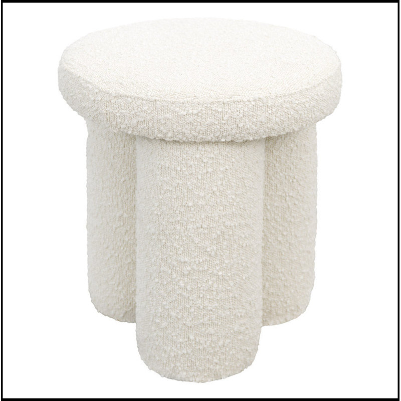 Wesley Ivory Boucle Stool