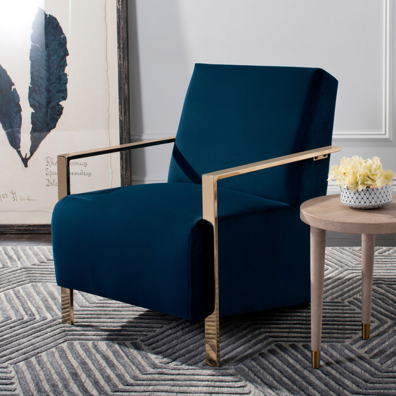 Fauteuil Skye en polyester de 67,31 cm de large, Bleu marine