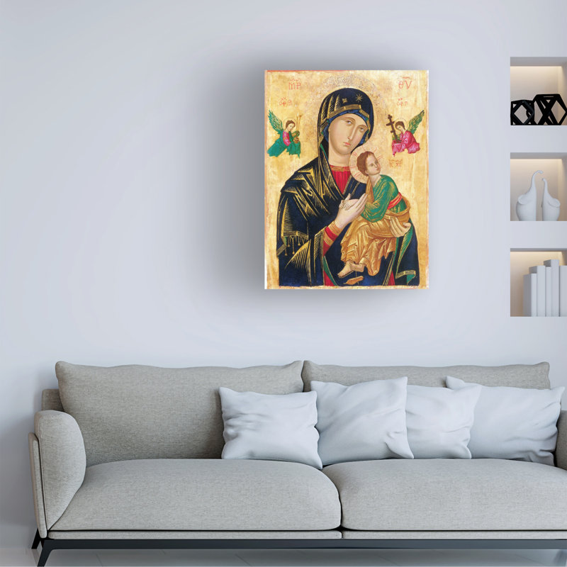 Art sur toile Marcus Jules, Notre Dame du Perpétuel secours, H 19 po x l 14 po