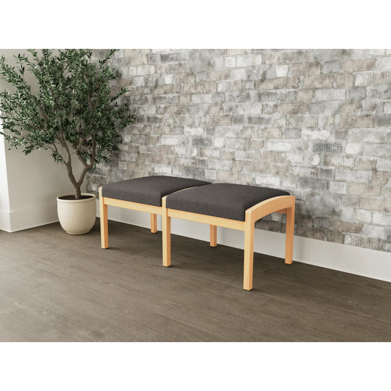 Banc en bois Lenox, Naturel, Bleu fumé Archetype
