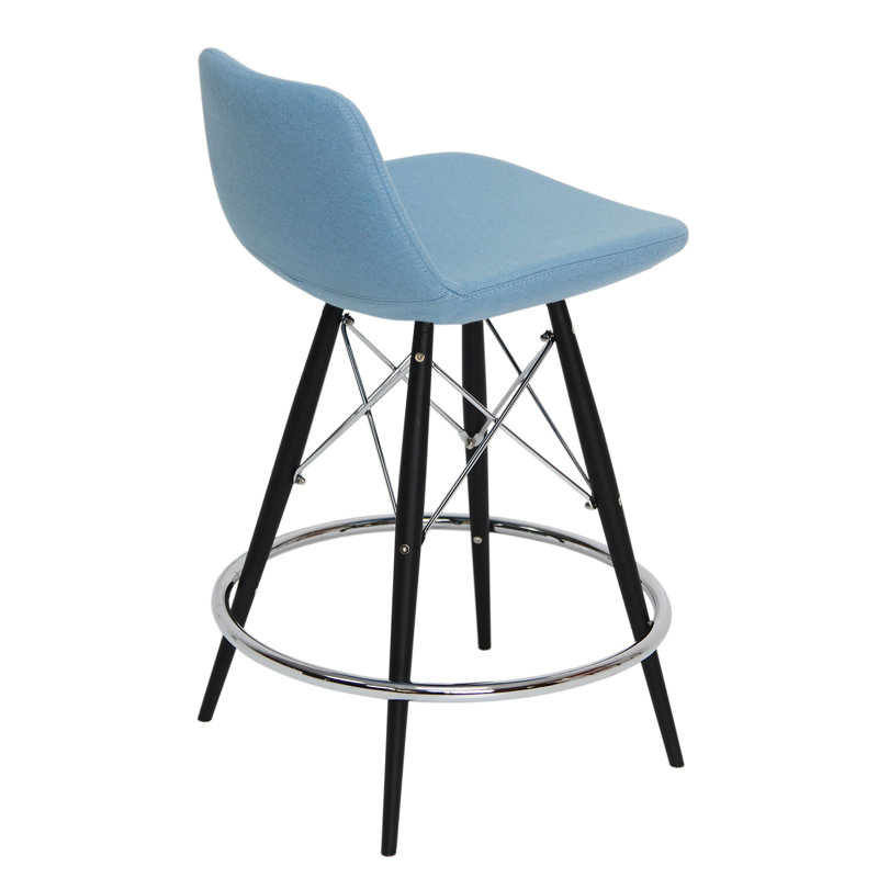 Pera 29" Bar Stool, Natural/Black, Orange