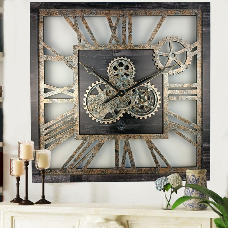 Solid Wood Wall Clock, Black