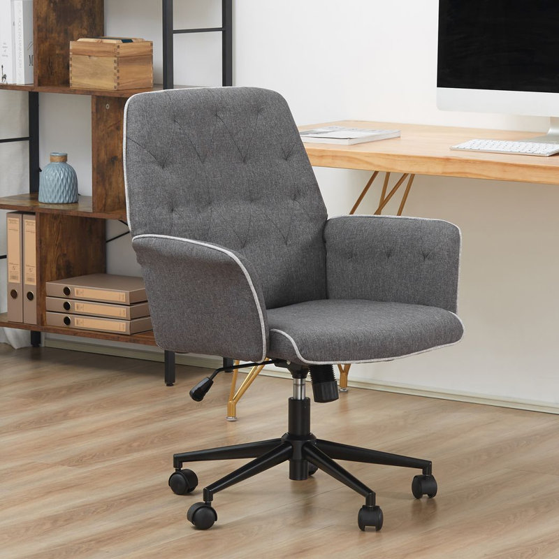 Aubryana Linen Executive Chair, Grey