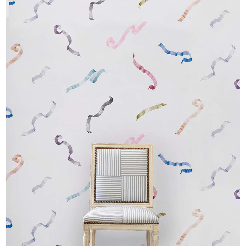 Schumacher x Charlap Hyman & Herrero / Pilar Almon Beth Wallpaper, Ivory