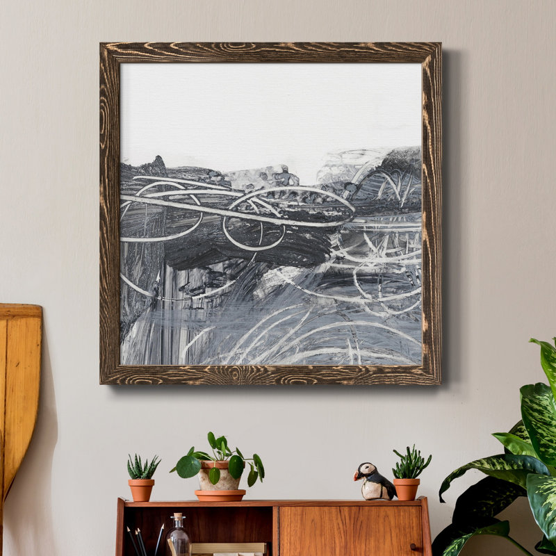 Scribble Out I - Toile encadrée de qualité supérieure - prête à être accrochée, H 17 po x l 17 po x P 1 po