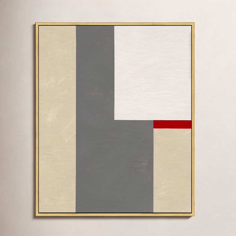 Slice of Red 2 by Robert Kamnatnik - Framed Wall Art, 30" H x 24" W x 1.38" D, Gold Framed Canvas