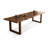Brown Rectangular Solid Wood Sled Dining Table-1385184759