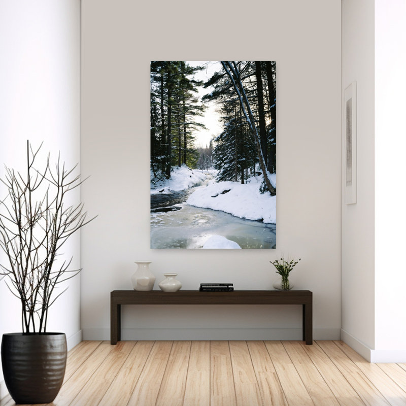 Yellow Dog River In Winter Upper Peninsula Michigan USA by Ted Carland - Wrapped Canvas Print, 152.4cm H x 101.6cm W