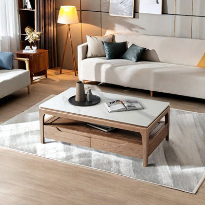 Solid Wood and Slab Coffee Table