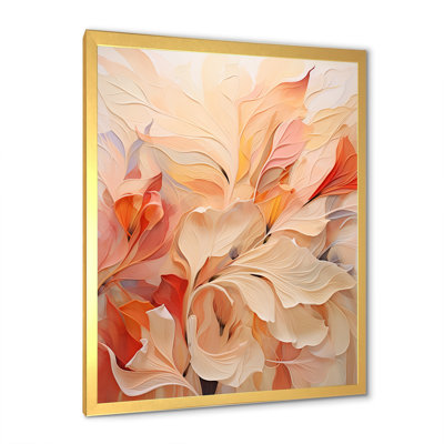 Fleurs de pêche minimalistes encadrées sur toile