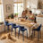 Upholstered Counter Stool with Metal Legs-120358057