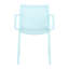 Fauteuils empilables modernes en plastique bleu, fabrication en PP toutes saisons, dossier à lattes, assemblage, convenant au jardin et au balcon, 4 pièces de couleur bleue ergonomique, capacité de charge élevée, espace, patio
