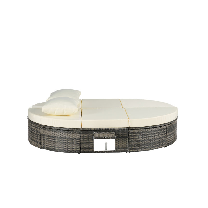 Outdoor Patio Round Daybed, Beige