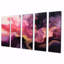 5 pièces d'art mural foncé en marbre magenta foncé pour le salon-1546212500