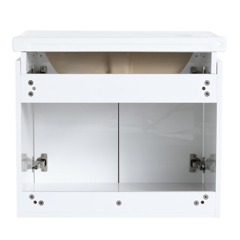Meuble-lavabo de salle de bain moderne avec lavabo et porte 36 pouces