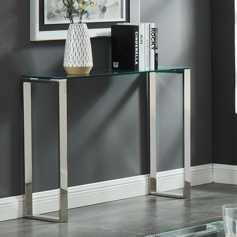 Console Caspen, Argent, H 30 po x l 43 po x P 12 po
