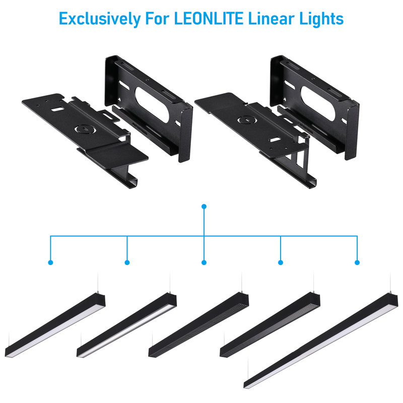 LinearLux Wall Mount Kit for LED Linear Lights, Steel Bracket for Single Fixture