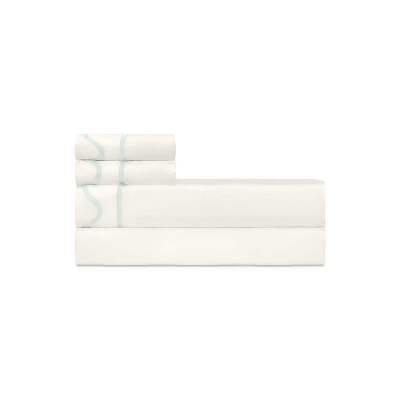 Amalfi Sheet Set, Ivory/Eucalipto, California King Sheet Set
