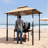 8X5FT Grill Gazebo Dark Brown, For Outdoor Use
