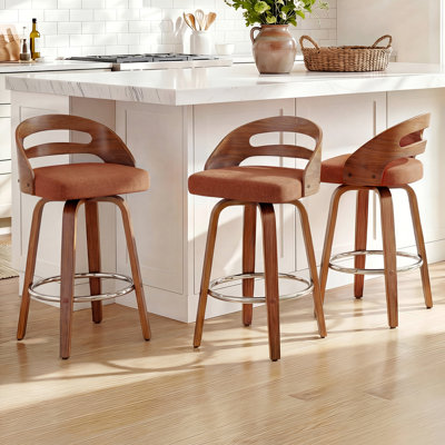 Modern Upholstered Swivel Counter & Bar Stools