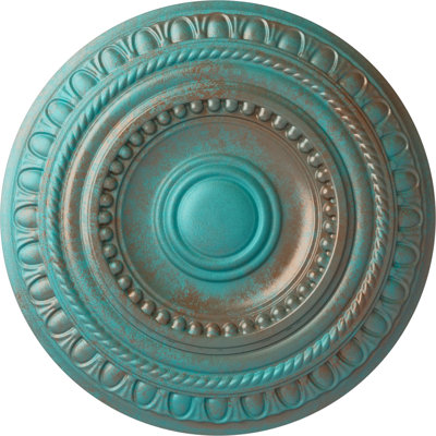 Médaillon de plafond Endurathane Orrington, DO 13 1/4 po x P 6 5/8 po x P 1 1/8 po (convient aux auvents jusqu'à 6 5/8 po), fini or irisé peint à la main