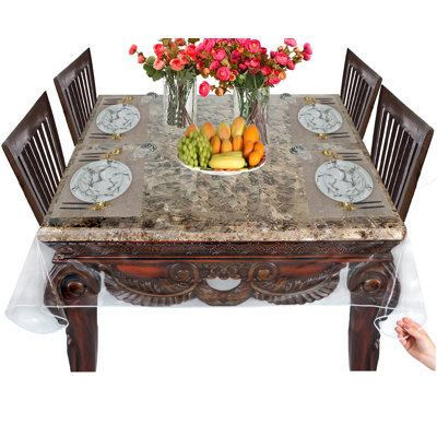 Super Clear Extra Heavy Duty Vinyl Tablecloth Protector & Table Cover Size 60 X 90" Rectangular