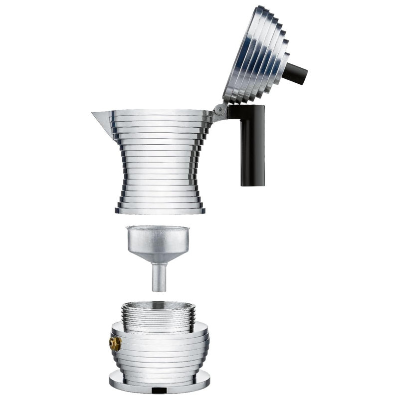 Pulcina Espresso Coffee Maker, Black, 6 Cup
