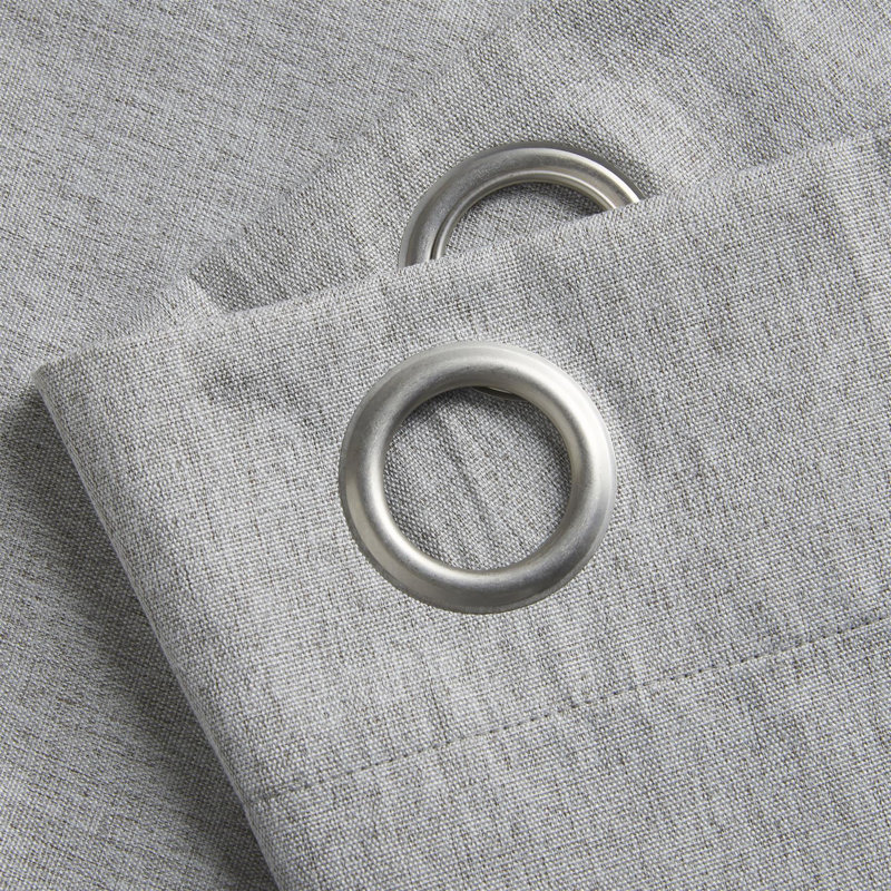 Bechard Blackout 100% Polyester Look Ring Top Curtains, 228cm Width x 183cm Drop, Slate