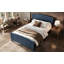 Lit plateforme double, lit plateforme en bois massif avec lattes de soutien et structure solide, sans sommier tapissier, bleu-1614643864