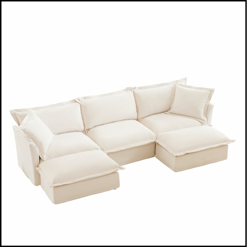 Canapé modulaire confortable avec bords français élégants et coussins moelleux pour les espaces de vie