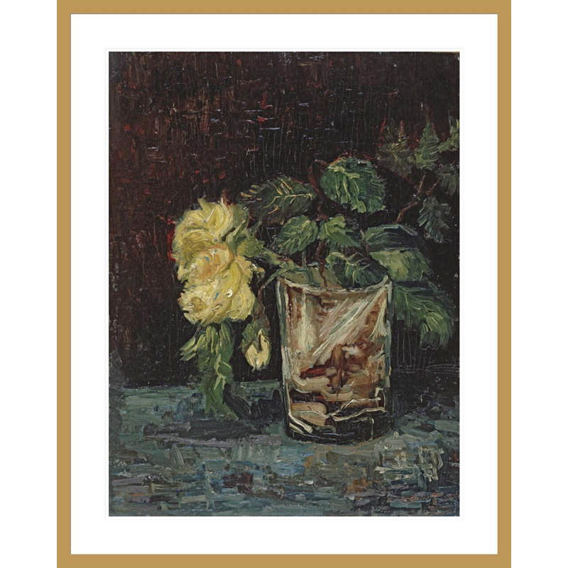 «Glass with Yellow Roses» par Vincent van Gogh, impression giclée encadrée, H 41,5 po x l 33,19 po