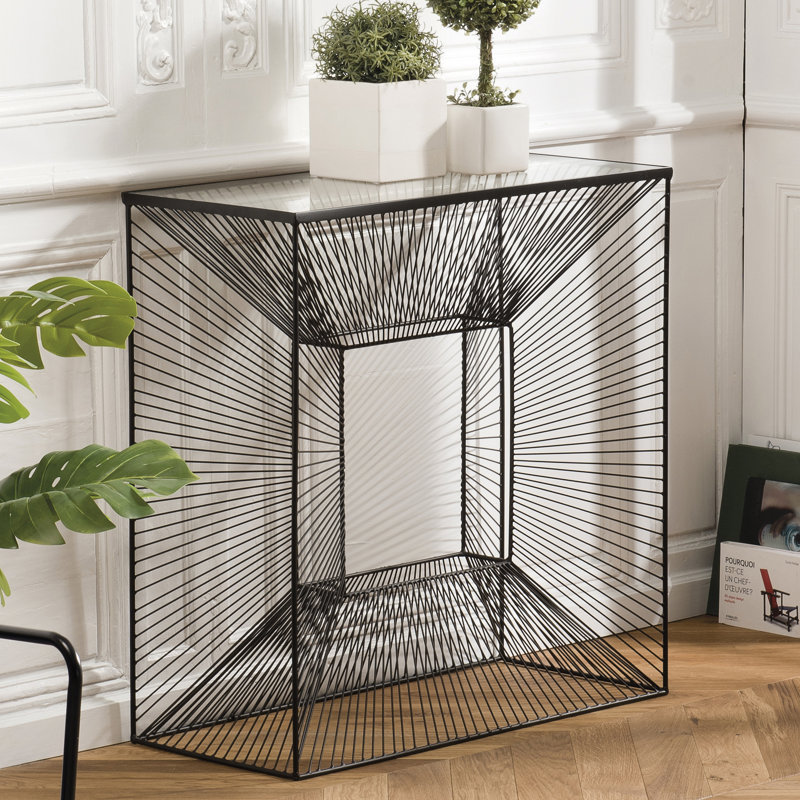 Rafelo 87cm Glass Top Console Table