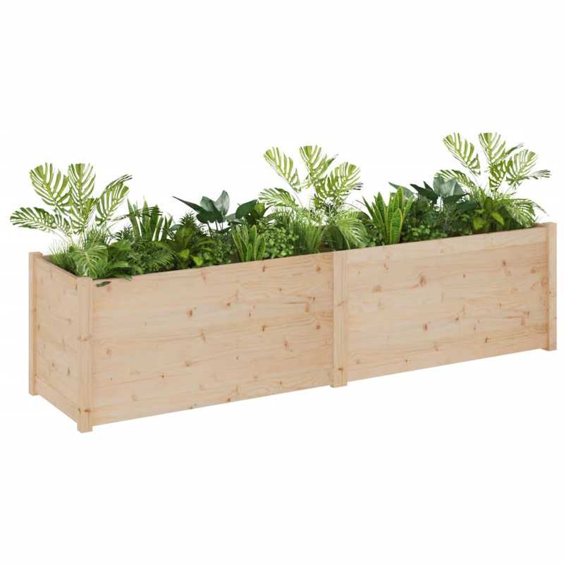 Wood Pot Planter, Brown, 19.7" H x 78.7" W x 19.7" D