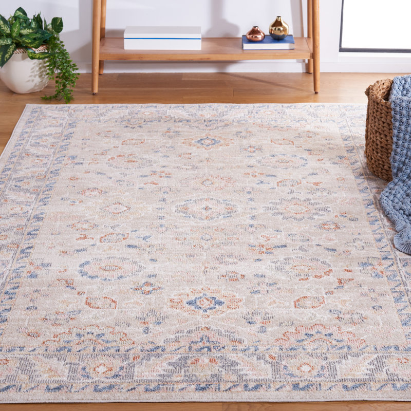 Tapis oriental beige / gris Eeli, Rectangle 5 pi 3 po x 7 pi 6 po