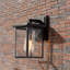 Lanterne murale d'extérieur 1 lumière en verre grainé