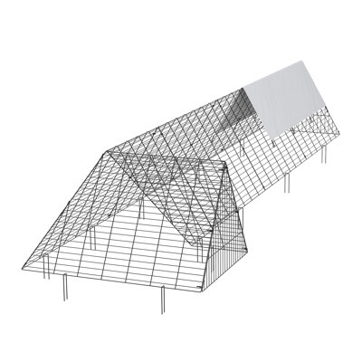 Enceinte portative en métal pour tunnel de poulet avec couvercle imperméable - 13 pi de long pour la volaille, couloir en acier résistant à la rouille pour poulets, canards, lapins