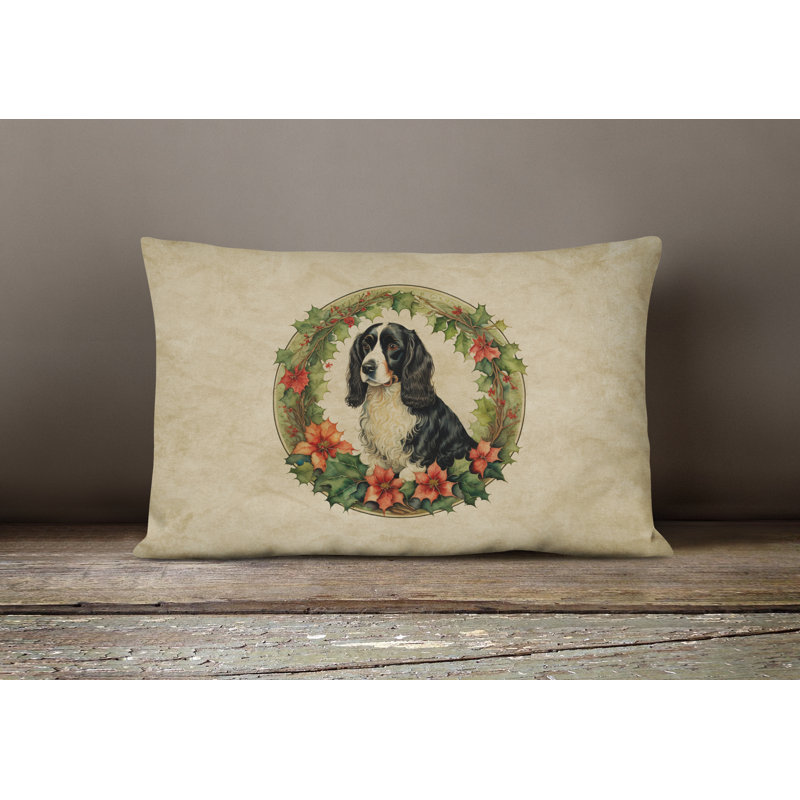 Coussin décoratif intérieur / extérieur en polyester Christmas, 12 po x 16 po, Rectangulaire