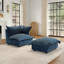 Upholstered Armchair with Footstool-400165316