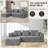 106" Sleeper Sofa,  2 In 1 Pull Out Couch Bed  ,Convertible Sofa Bed-  L-Shaped Sectional Couch For Living Room-952529372