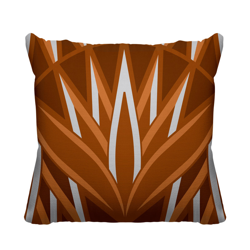 Housse et insert de coussin d'extérieur carré Bloom Tribal, L 15 po x H 15 po, Orange rouillé