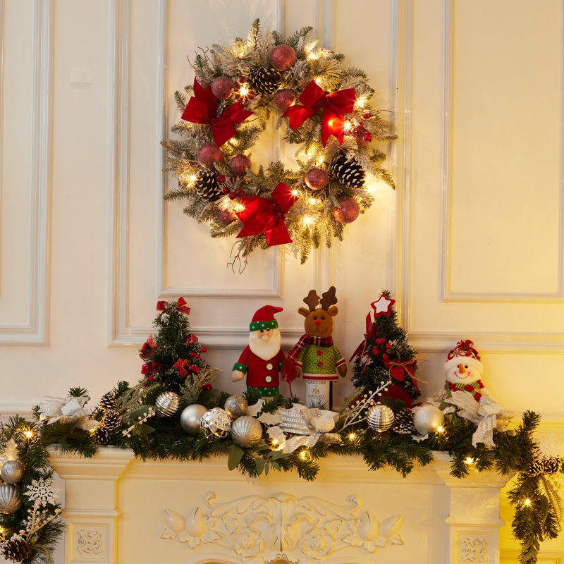 Faux Lighted 24'' Wreath